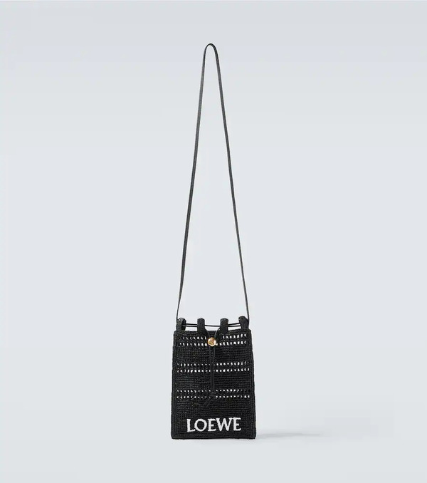  Loewe Loewe Paula's Ibiza Logo Raffia Crossbody Bag 