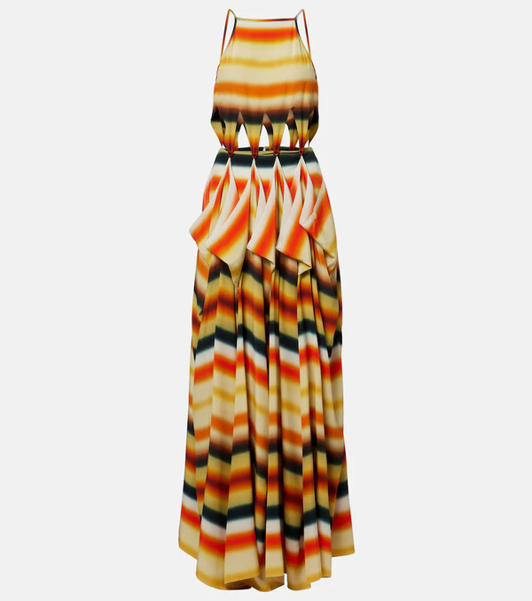  Loewe Loewe Paula's Ibiza Striped Silk Maxi Dress 