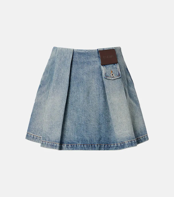  Loewe Loewe Pleated Denim Miniskirt 