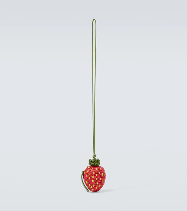 Loewe Loewe Strawberry Raffia Coin Purse With Strap 