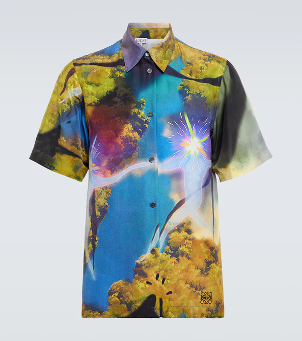  Loewe Loewe X Howl's Moving Castle Printed Silk-blend Shirt 