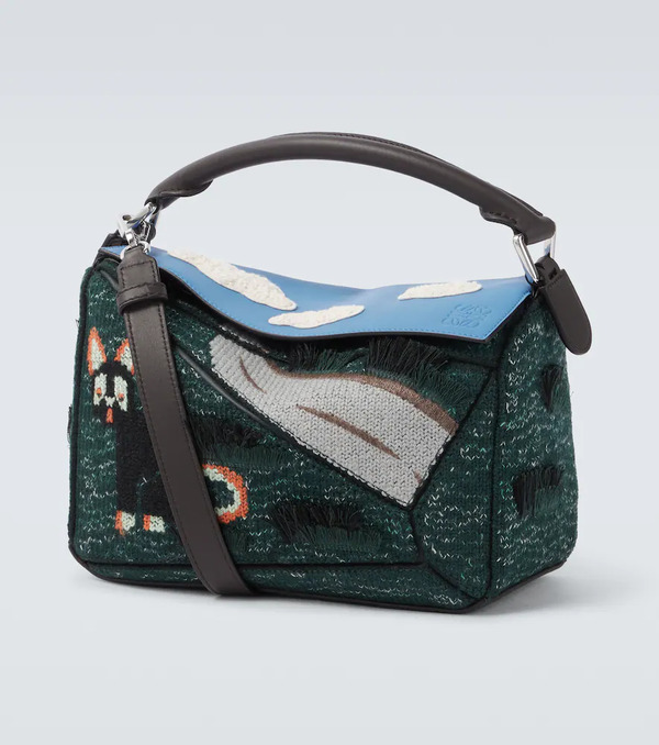  Loewe Loewe X Louis Wain Futurist Cat Puzzle Tote Bag 