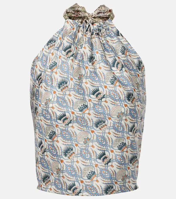 Loro Piana Loro Piana Annet Printed Halterneck Silk Top 