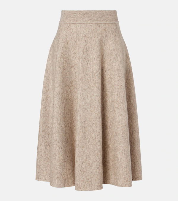  Loro Piana Loro Piana Cashmere, Wool, And Linen Midi Skirt 