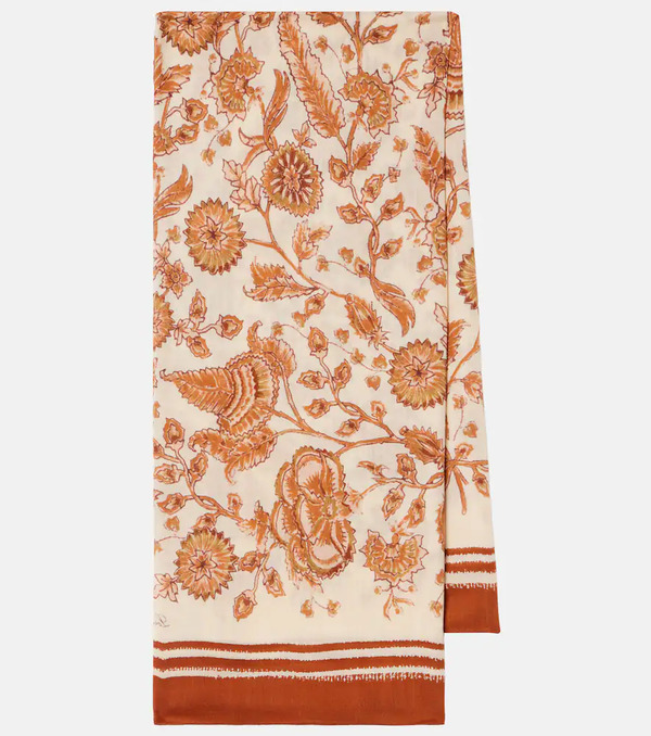  Loro Piana Loro Piana Floral Cashmere And Silk Scarf 