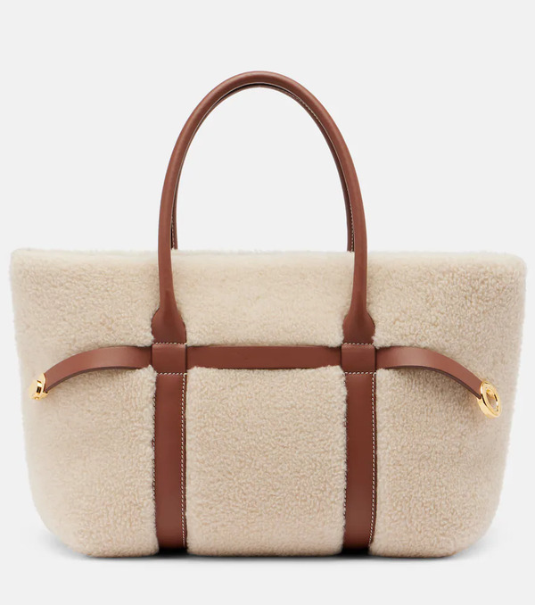  Loro Piana Loro Piana Ghiera Small Shearling-trimmed Tote Bag 