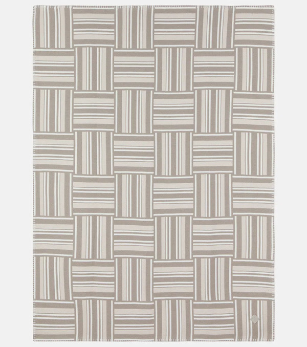  Loro Piana Loro Piana Intarsia Striped Wool And Cashmere Throw 