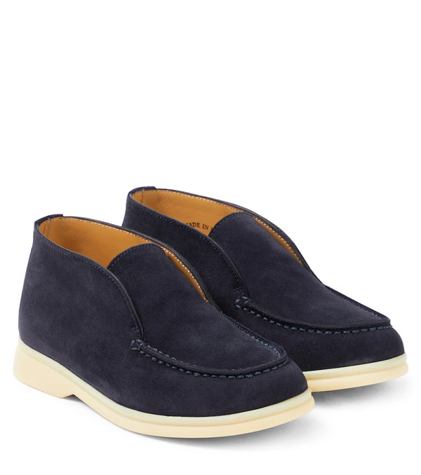  Loro Piana Kids Loro Piana Kids Open Walk Suede Ankle Boots 