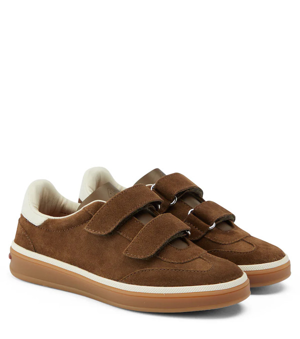  Loro Piana Kids Loro Piana Kids Walk Leather-trimmed Suede Sneakers 