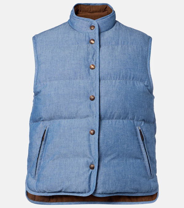  Loro Piana Loro Piana Kris Cotton Chambray Puffer Jacket 