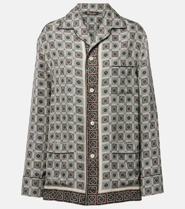  Loro Piana Loro Piana Lian Printed Silk Twill Shirt 