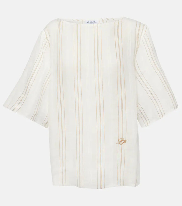  Loro Piana Loro Piana Mara Striped Linen Top 