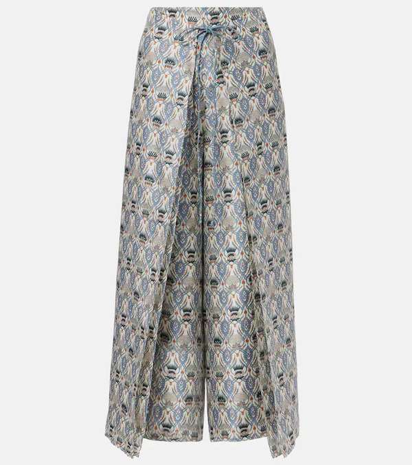  Loro Piana Loro Piana Maynard Silk Shantung Wide-leg Pants 