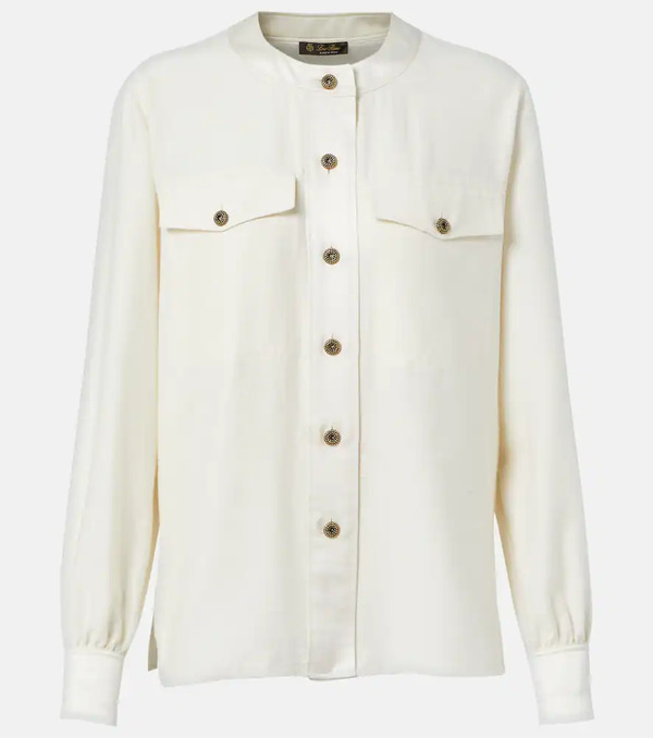  Loro Piana Loro Piana Quincy Silk Shantung Blouse 