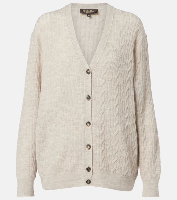  Loro Piana Loro Piana Walnut Wool, Cashmere, And Silk Cardigan 
