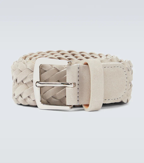  Loro Piana Loro Piana Woven Suede Belt 