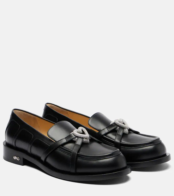  Mach & Mach Mach & Mach Double Heart Leather Loafers 