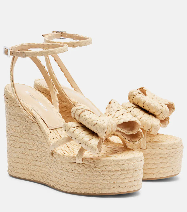  Mach & Mach Mach & Mach Le Cadeau Raffia Espadrille Wedges 
