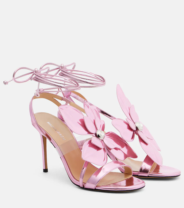  Mach & Mach Mach & Mach Orchid 95 Floral-appliquã© Leather Sandals 