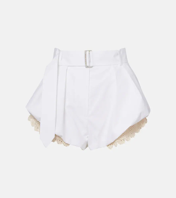  Magda Butrym Magda Butrym Crochet-trimmed Cotton-blend Shorts 