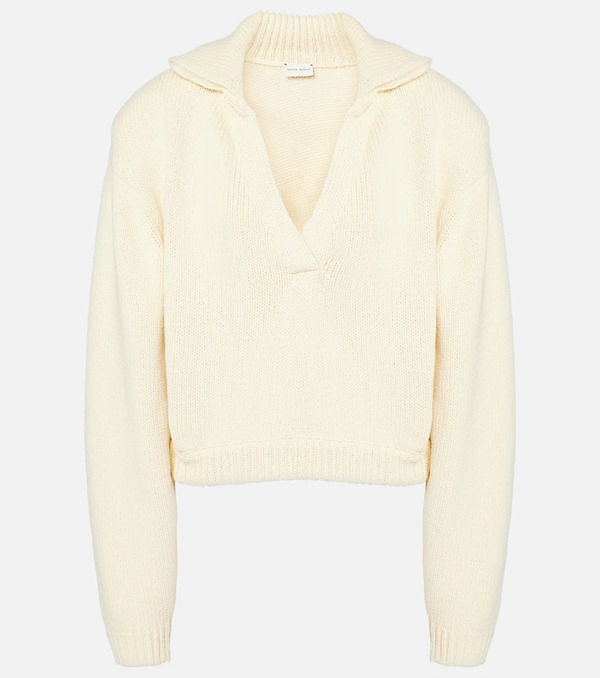 Magda Butrym Magda Butrym Cropped Cotton-blend Polo Sweater 