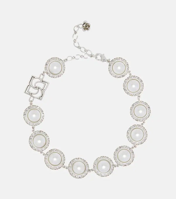  Magda Butrym Magda Butrym Crystal-embellished Faux Pearl Choker 