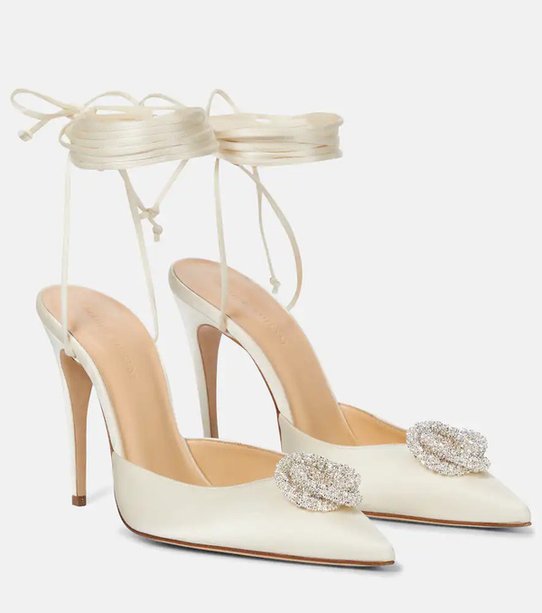  Magda Butrym Magda Butrym Crystal-embellished Satin Pumps 