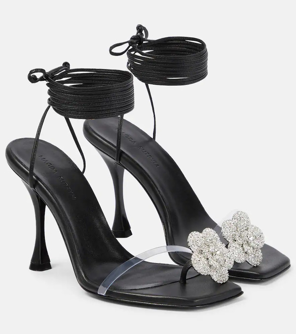  Magda Butrym Magda Butrym Embellished Leather And Pvc Sandals 