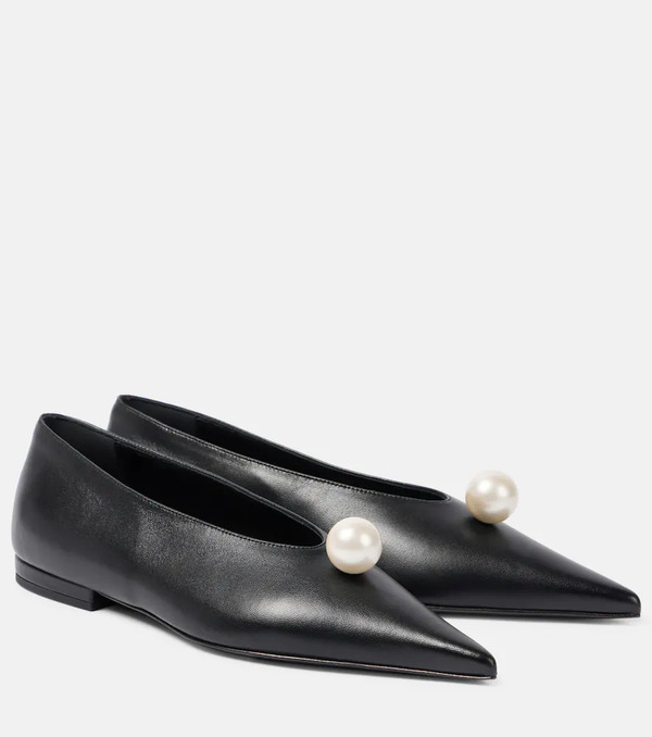  Magda Butrym Magda Butrym Embellished Leather Ballet Flats 