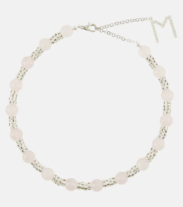  Magda Butrym Magda Butrym Embellished Necklace With Rose Quartz 