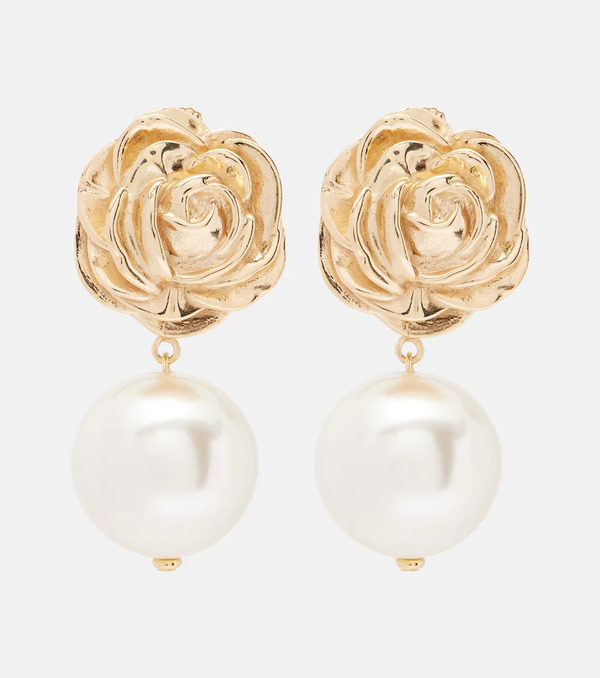 Magda Butrym Magda Butrym Faux Pearl Gold-plated Drop Earrings 