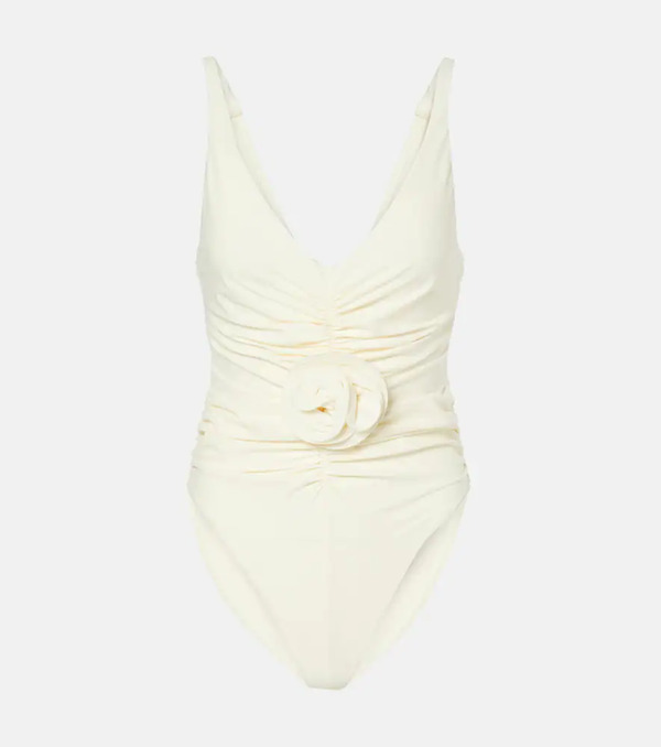  Magda Butrym Magda Butrym Floral-appliquã© Ruched Swimsuit 