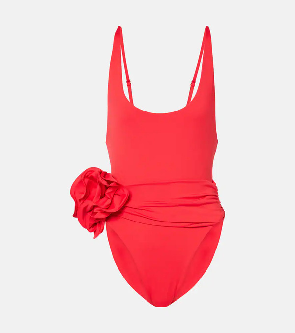  Magda Butrym Magda Butrym Floral-appliquã© Ruched Swimsuit 