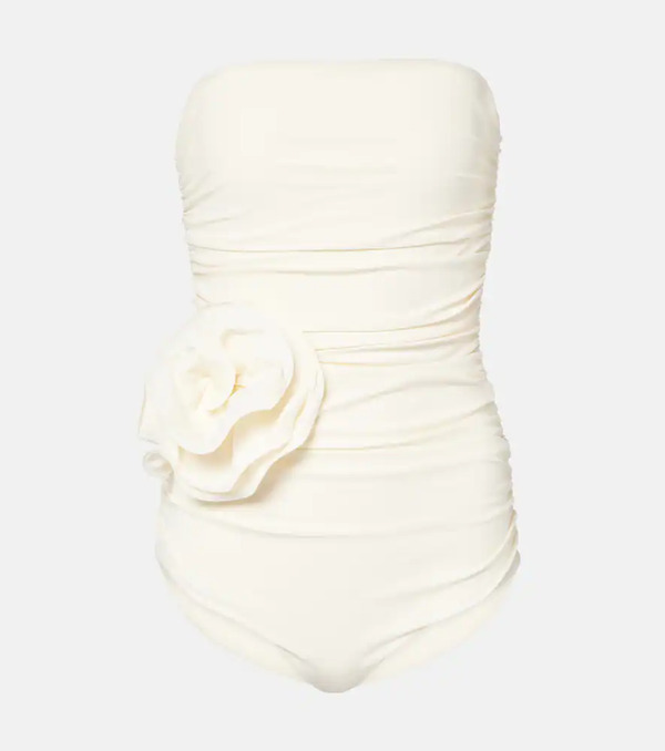  Magda Butrym Magda Butrym Floral-appliquã© Ruched Swimsuit 