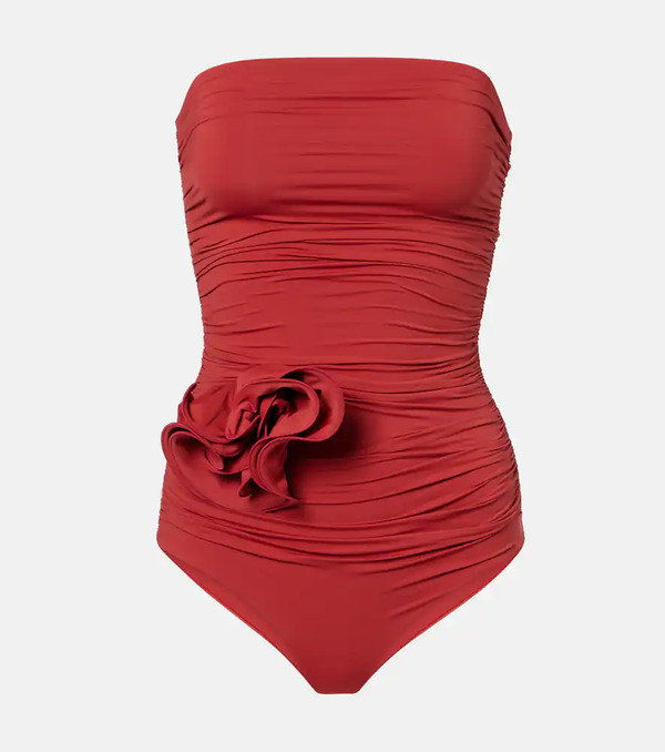  Magda Butrym Magda Butrym Floral-appliquã© Ruched Swimsuit 