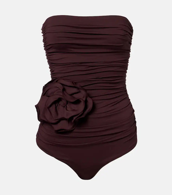  Magda Butrym Magda Butrym Floral-appliquã© Ruched Swimsuit 