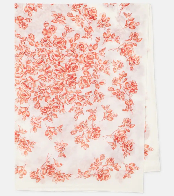  Magda Butrym Magda Butrym Floral Printed Cotton And Silk Scarf 