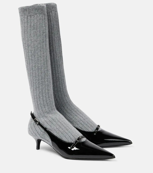  Magda Butrym Magda Butrym Leather-trimmed Sock Boots 