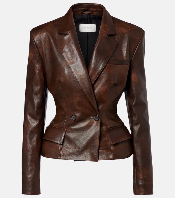  Magda Butrym Magda Butrym Peplum Leather Jacket 