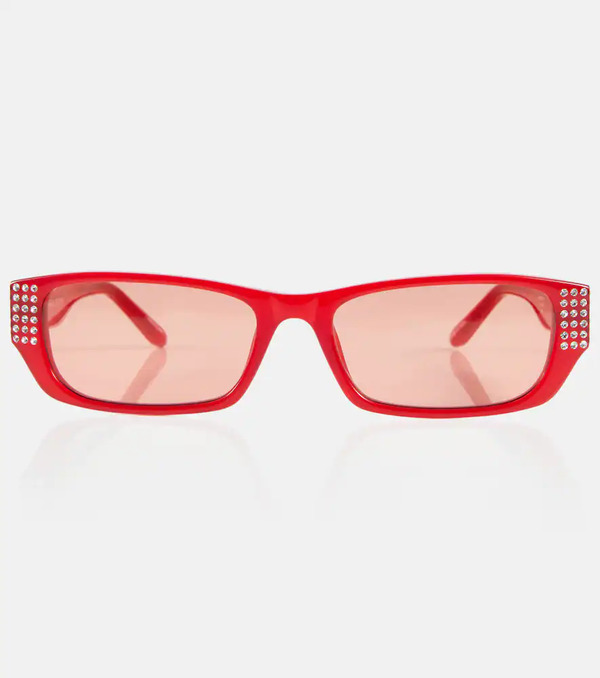  Magda Butrym Magda Butrym X Linda Farrow Embellished Rectangular Sunglasses 