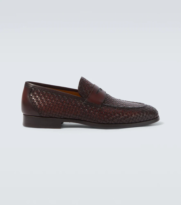  Magnanni Magnanni Woven Leather Penny Loafers 