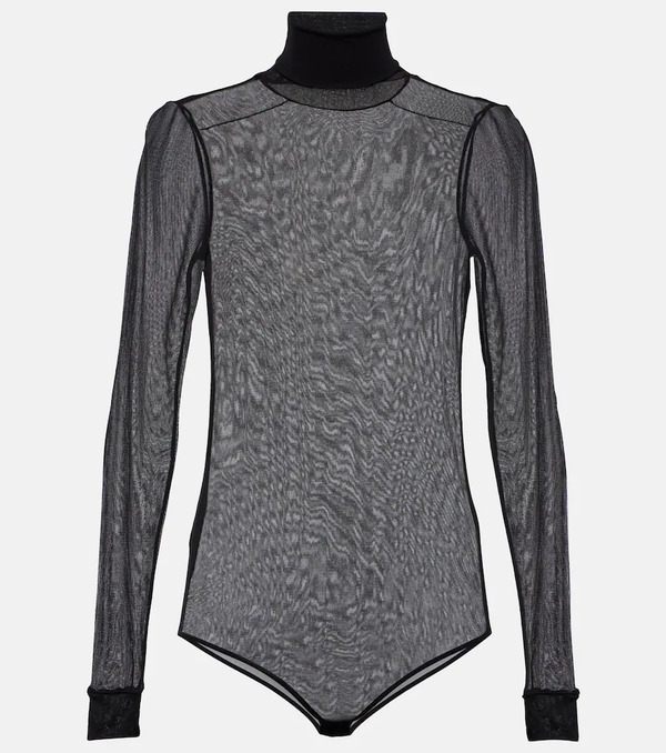  Maison Margiela Maison Margiela Mockneck Sheer Mesh Bodysuit 