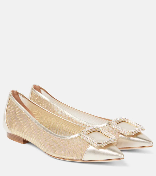  Malone Souliers Malone Souliers Lina Crystal-embellished Ballet Flats 