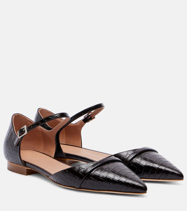  Malone Souliers Malone Souliers Ulla Croc-effect Leather Flats 