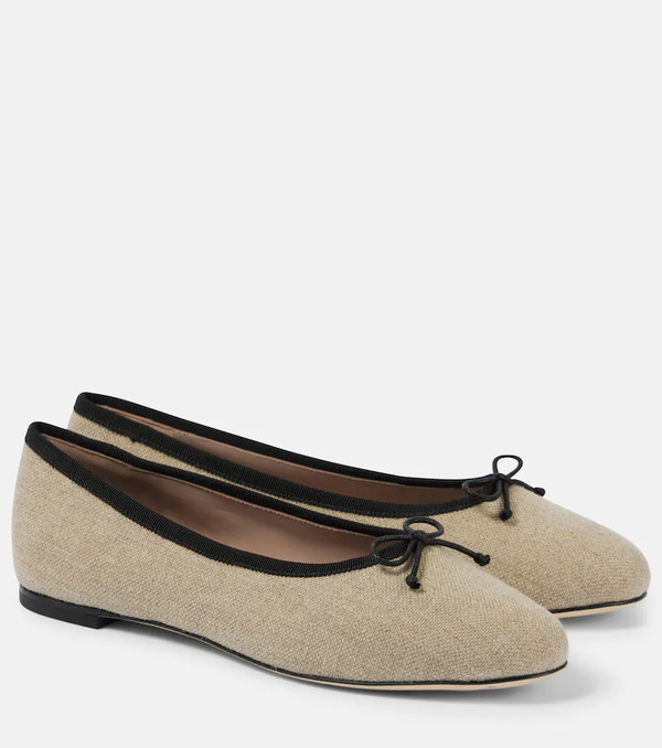  Malone Souliers Malone Souliers X Tabitha Simmons Misty Canvas Ballet Flats 