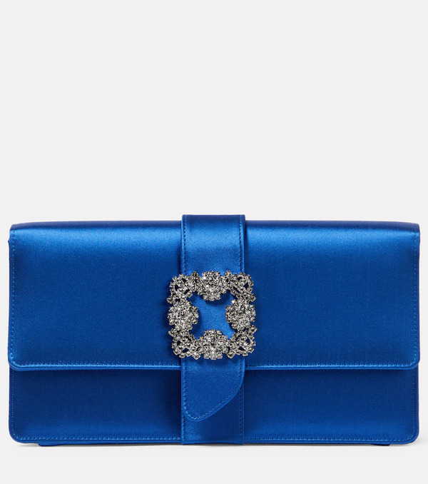  Manolo Blahnik Manolo Blahnik Capri Embellished Satin Clutch 