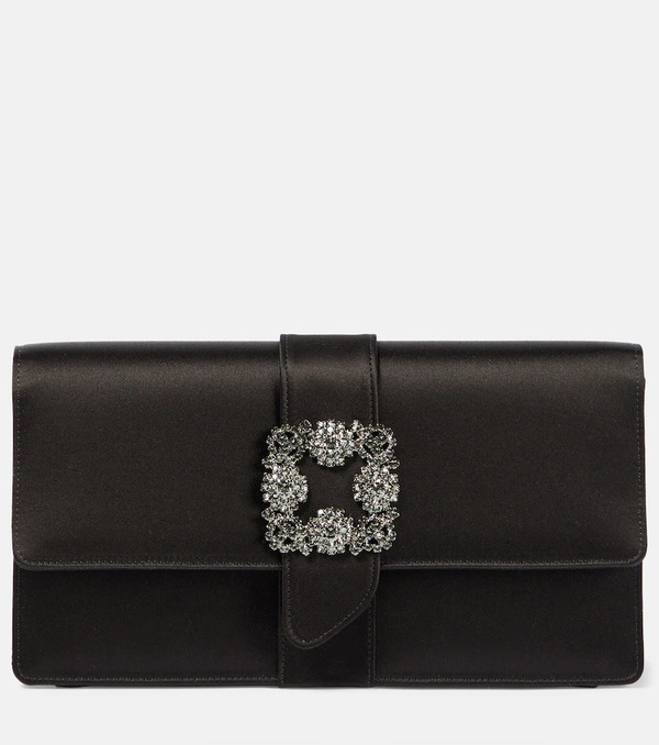  Manolo Blahnik Manolo Blahnik Capri Embellished Satin Clutch 