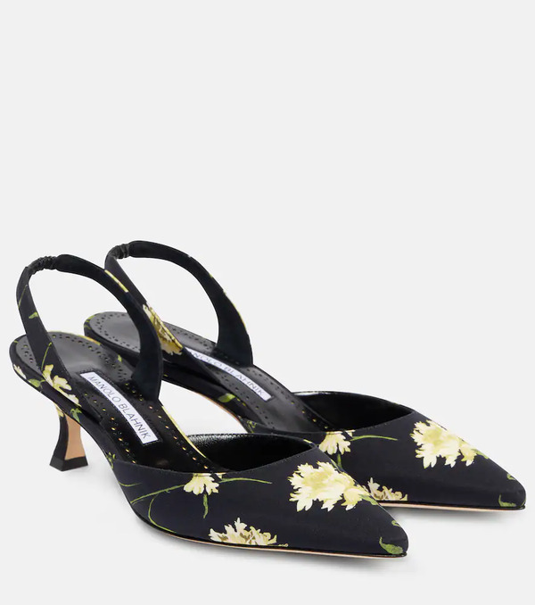  Manolo Blahnik Manolo Blahnik Carolyne 50 Floral Slingback Pumps 