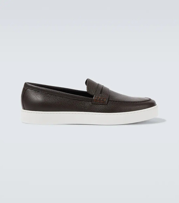  Manolo Blahnik Manolo Blahnik Ellis Leather Boat Shoes 