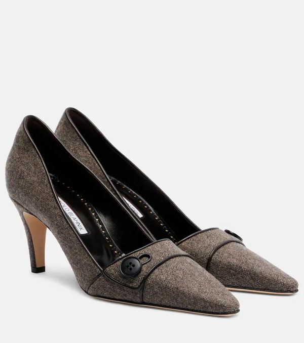  Manolo Blahnik Manolo Blahnik Lulumae 70 Herringbone Pumps 